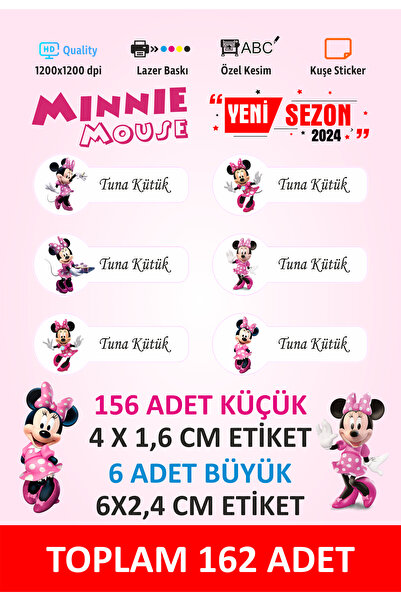Minnie Mouse - Okul Etiketi - Kalem Etiketi-aysa-e2024-e7