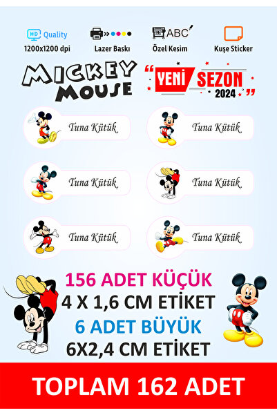 Mickey Mouse - Okul Etiketi - Kalem Etiketi-aysa-e2024-e6