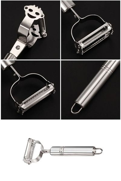AKAL Professional Steel Double Sided Julienne Fruit Vegetable Peeler Chopper Potato Apple Fruit Peeling