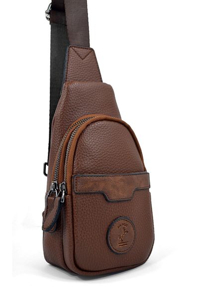 en deri Geantă de umăr reglabilă de culoare cafenie pentru bărbați - Geantă crossbody