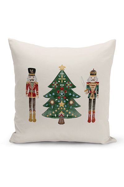 Bertille Home New Year Series Double Sided Digital Printed Throw Pillow Case (Christmas Christmas Cushion Cover)