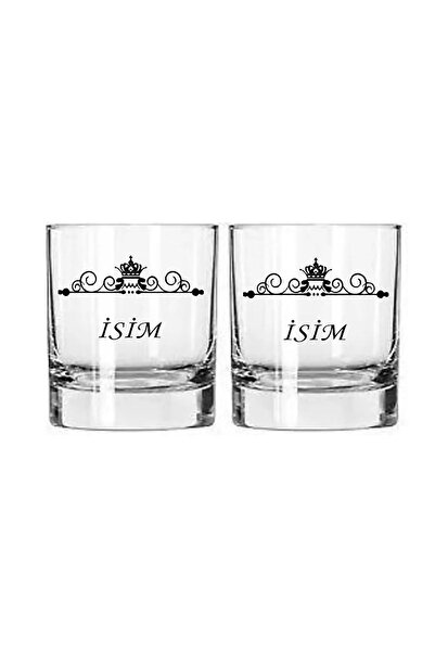 blackbonds 2 li Kalpli Taçlı Tarihli ve İsimli Viski Bardağı