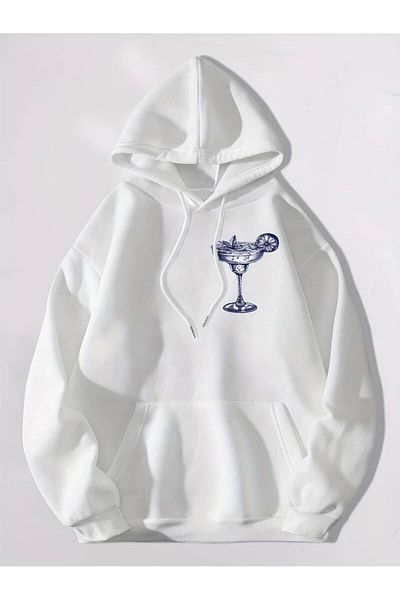 puolikuu Back Margarita Unisex Oversize Hooded Sweatshirt - Alcohol Printed
