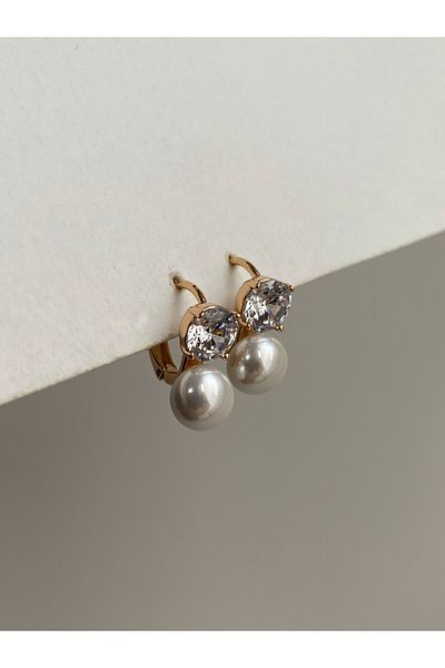Owentis Elegant Jerry Earrings - with Steel Rhinestones and Pearls, No Tarnish