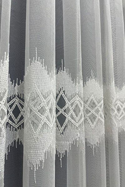 Cortibo Paris Zigzag Patterned 1 to 3 Close Pleated Tulle Curtain