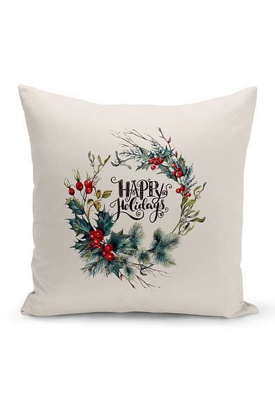 Bertille Home New Year Series Double Sided Digital Printed Throw Pillow Case (Christmas Christmas Cushion Cover)