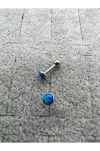 MAZEN Mavi Opal Taşı Cerrahi Çelik Tragus Helix Piercing Küpe Bir Adet 6 Mm