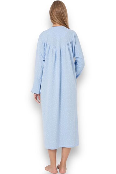 Nitesheys Uzun Kollu %100 Pamuk Penye Atınç Büyük Beden Anne Gecelik, Hastahane, Hamile ve Lohusa Geceliği