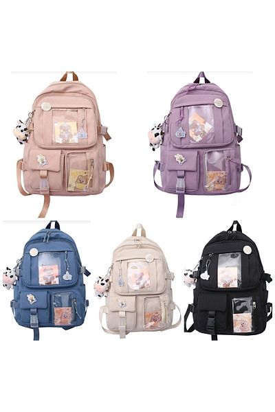 SERİN Cool Design - Korean Style, Multi-Compartment and Accessory School Bag