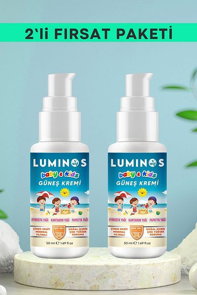 Natural Luminos SpF 50 - Natural Sunscreen For Baby and Child 2-piece PackaGe