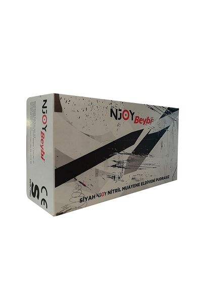 Beybi Njoy Nitrile Exam Gloves Powder Free Black-s
