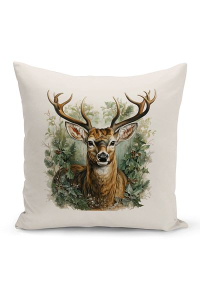 Bertille Home New Year Series Double Sided Digital Printed Throw Pillow Case (Christmas Christmas Cushion Cover)