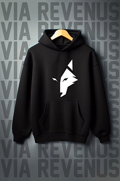 Vordevia Hanorac Kurt cu imprimeu Kangaroo Pocket 3 Thread Ş cu căptușeală di...