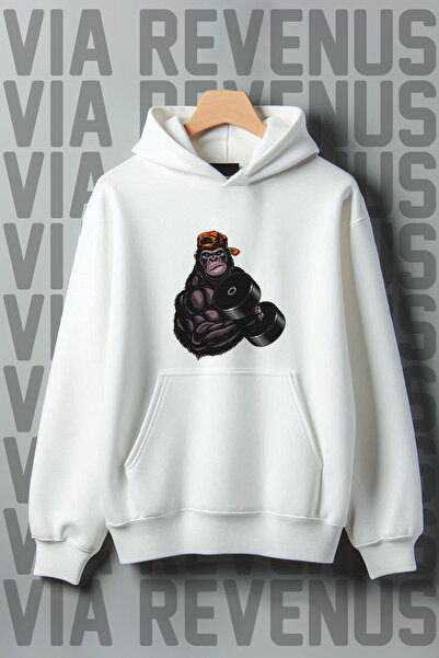Vordevia Gym Gorilla Kangaroo - 3 Thread O Oversize kroj K Sa kapuljačom Duks...