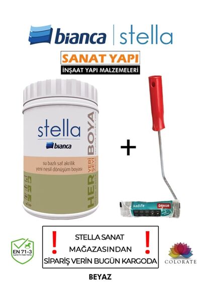 Bianca Su Bazlı Saf Akrilik Boya Ve Rulosu 1Lt
