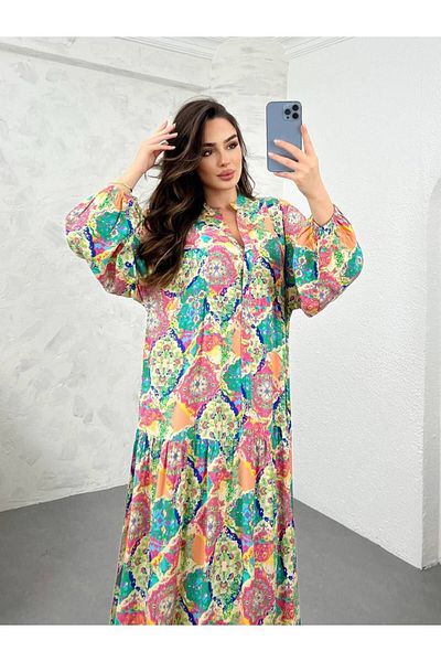 PREMİER VİE 100% Viscose Hijab Crew Neck Dress