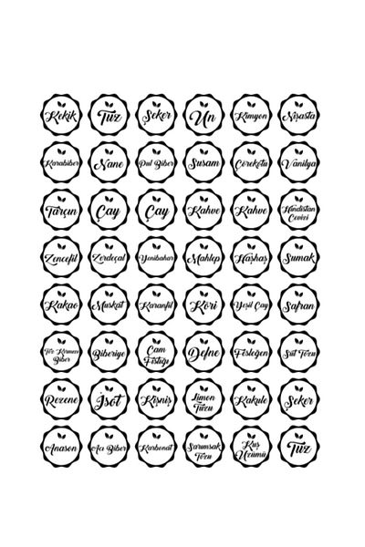 ENGINPRINT Transparent Spice Jar Label, (48 Types) Spice Sticker