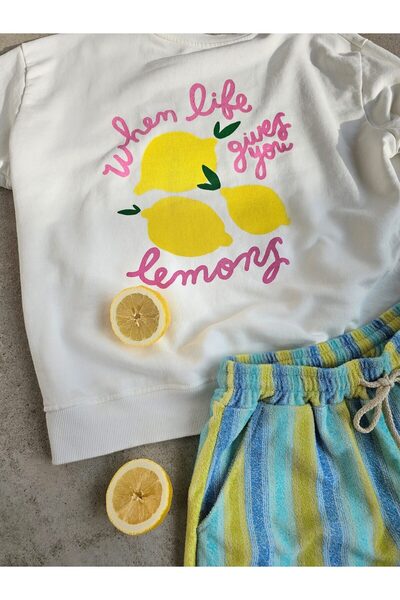 Jose Clothing Σειρά Amalfi - oversized με τύπωμα επένδυση fleece Φούτερ από οργανικό βαμβάκι