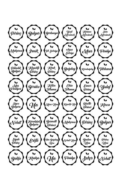 ENGINPRINT Transparent Pulses Jar Label, (48 Types) Pulses Sticker