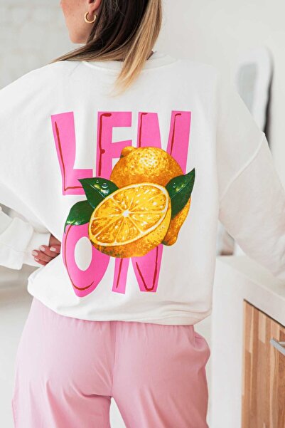 Jose Clothing Σειρά Amalfi - oversized με τύπωμα επένδυση fleece Φούτερ από οργανικό βαμβάκι