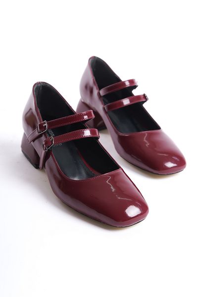 Shoesers Women's Double Strap Thick Heeled Classic Casual Shoes - Blunt Toe