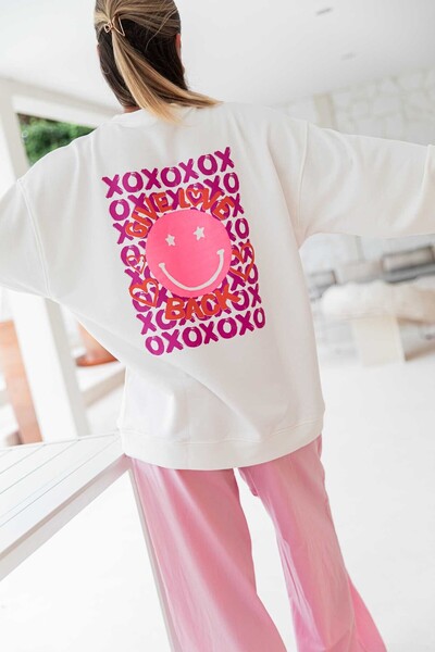 Jose Clothing Σειρά Amalfi - oversized με τύπωμα επένδυση fleece Φούτερ από οργανικό βαμβάκι