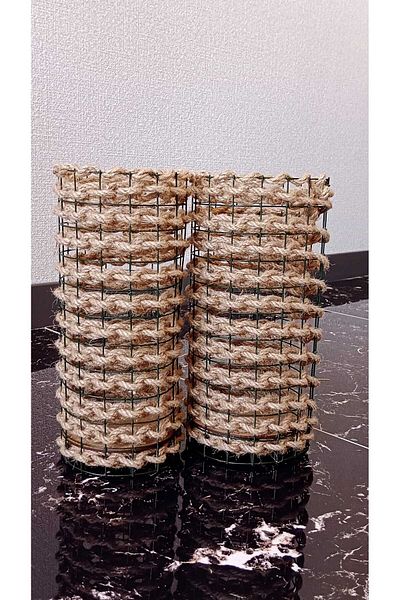 Egindra 20 cm 2-Piece Special Design Metal Wire Mesh Braided Vase