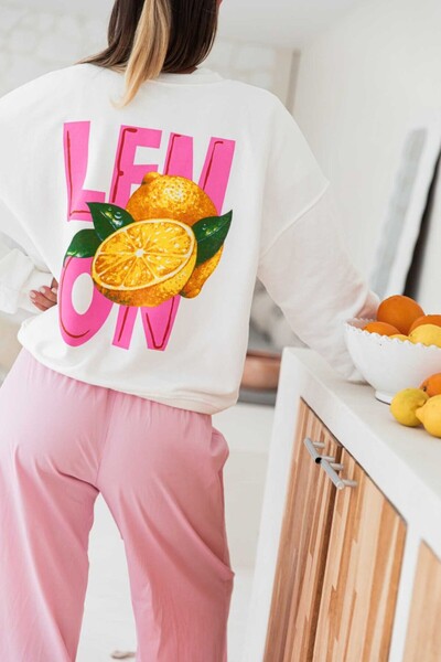 Jose Clothing Σειρά Amalfi - oversized με τύπωμα επένδυση fleece Φούτερ από οργανικό βαμβάκι