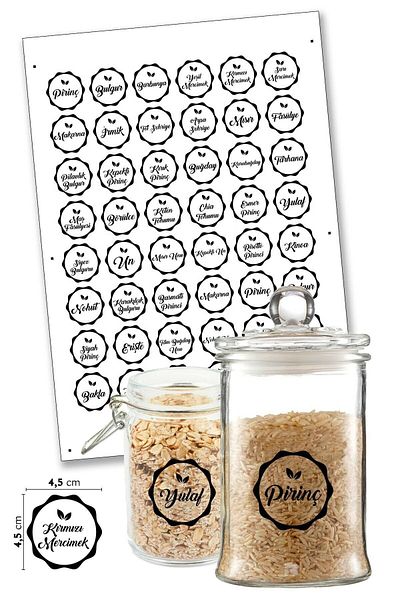 ENGINPRINT Transparent Pulses Jar Label, (48 Types) Pulses Sticker