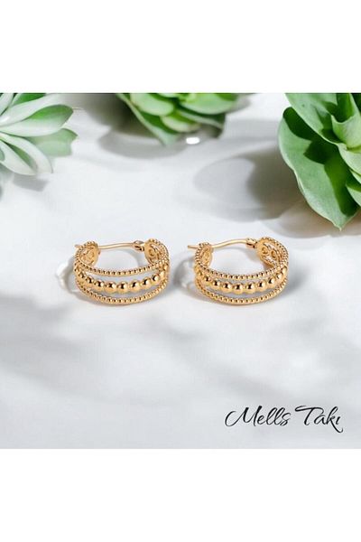 MELLS TAKI Dorika Creolen Gold 316L – Edelstahl-Ohrringe