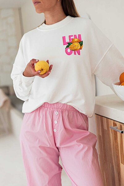 Jose Clothing Σειρά Amalfi - oversized με τύπωμα επένδυση fleece Φούτερ από οργανικό βαμβάκι