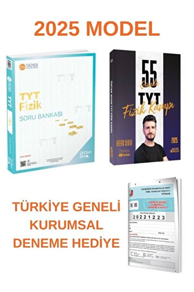 Üç Dört Beş Yayıncılık Üçdörtbeş Yayıncılık 345 Tyt Fizik Soru Bankası + Özcan Aykın 55 Günde Fizik Kampı TG
