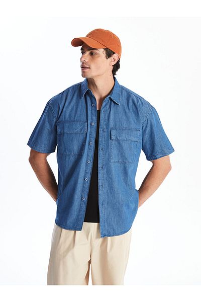 LC Waikiki Comfortable Fit Short Sleeve Men's Jean Shirt