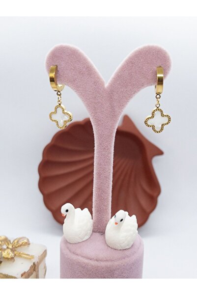 LUCIAPARLA SEDEFLİ YONCA FİGÜRLÜ KÜPE