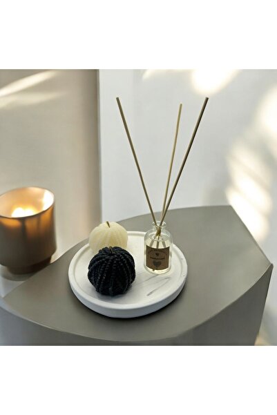 Genel Markalar Sandalağacı Oda Kokusu,Yumak Mum Seti Yuvarlak Stand 4 Parça