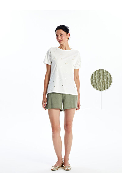 LC Waikiki Einfarbige Shorts mit elastischer Taille für Frauen