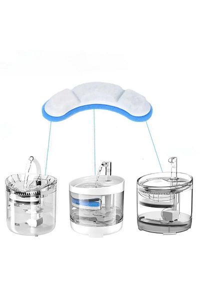 IntersTech Automatic Mute Pet Cat Dog Activated Carbon Replacement Filter for Water Fountain Spring Waterfall Set of 3