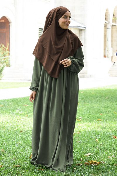 Fashion journey Airobion Fabric - Hijab Ferace Φόρεμα με πλισέ και φερμουάρ