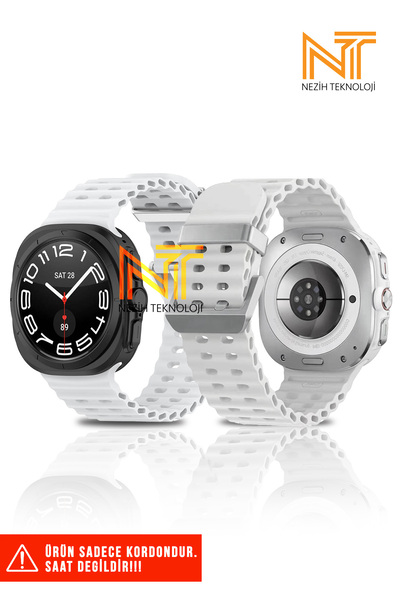 Nezih Case Samsung Galaxy Watch Ultra 47mm Uyumlu Tırtıklı Tasarım Metal Toka...