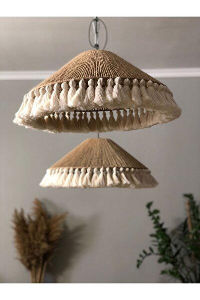 mammoly Doğal Bohem Avize, Rustik Avize, Jüt Avize, Püsküllü Avize, Retro Avize