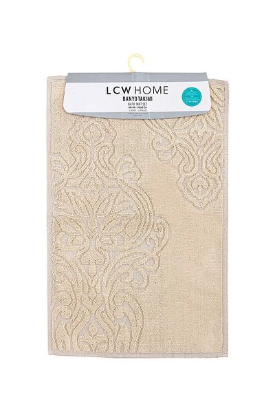 LC Waikiki LCW HOME - Σετ 2 Βαμβακερά Χαλάκια Μπάνιου με Σχέδιο Mink