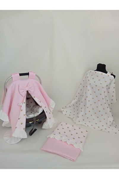 Wenaris fırfırlı  Puset Örtüsü Puset Minder fırfırlı battaniye ve emzirme önlüğü