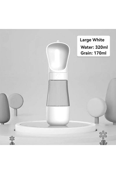 mint's 320ml+170ml White Portable Pet Waterer - Travel Container