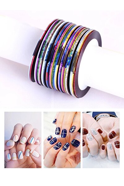 Ocean Nail Art Şerit Bant, Tırnak Süsleme, Kolay Uygulanabilir 10'lu Nail Art...