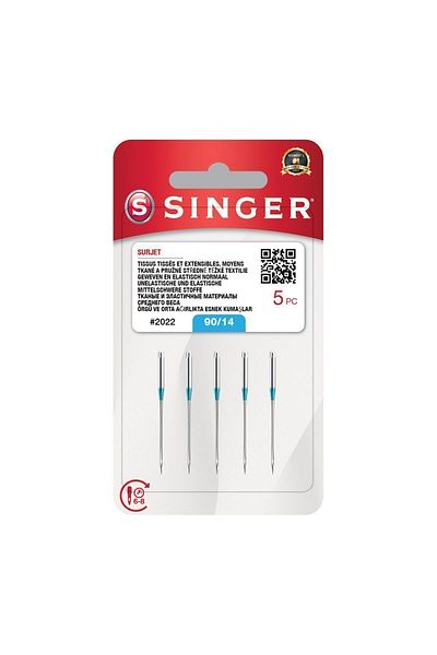 SİNGER SINGER 2020 90/14 Number 14 Sewing Machine Needle - Advantageous Pack of 5