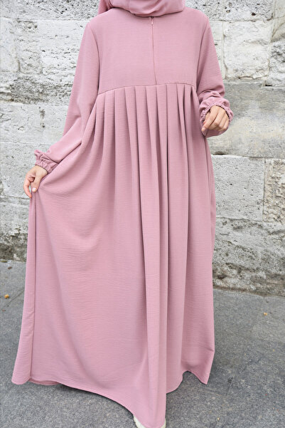 Fashion journey Airobion Fabric - Pleated and Zippered Hijab Ferace Dress