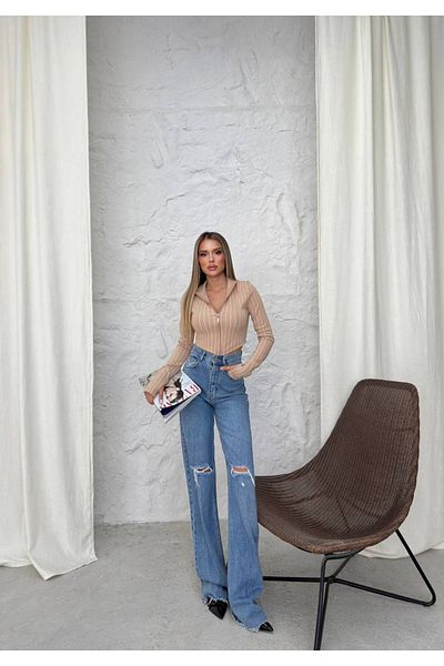AtegeWear Οθωμανικό ριγέ φερμουάρ Crop Top