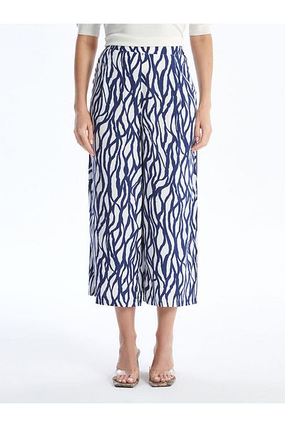 LC Waikiki Patterned Women's Capri with Elastic Waist
