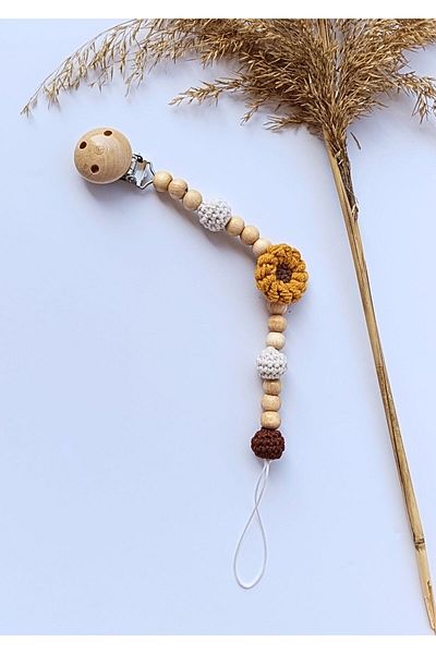 Masal Örgü Dünyası Soft Colored Autumn Wonderful Pacifier - Chain/strap
