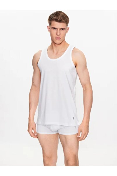 U.S. Polo Assn. Erkek Pamuklu 2'li Kutu Beyaz Atlet